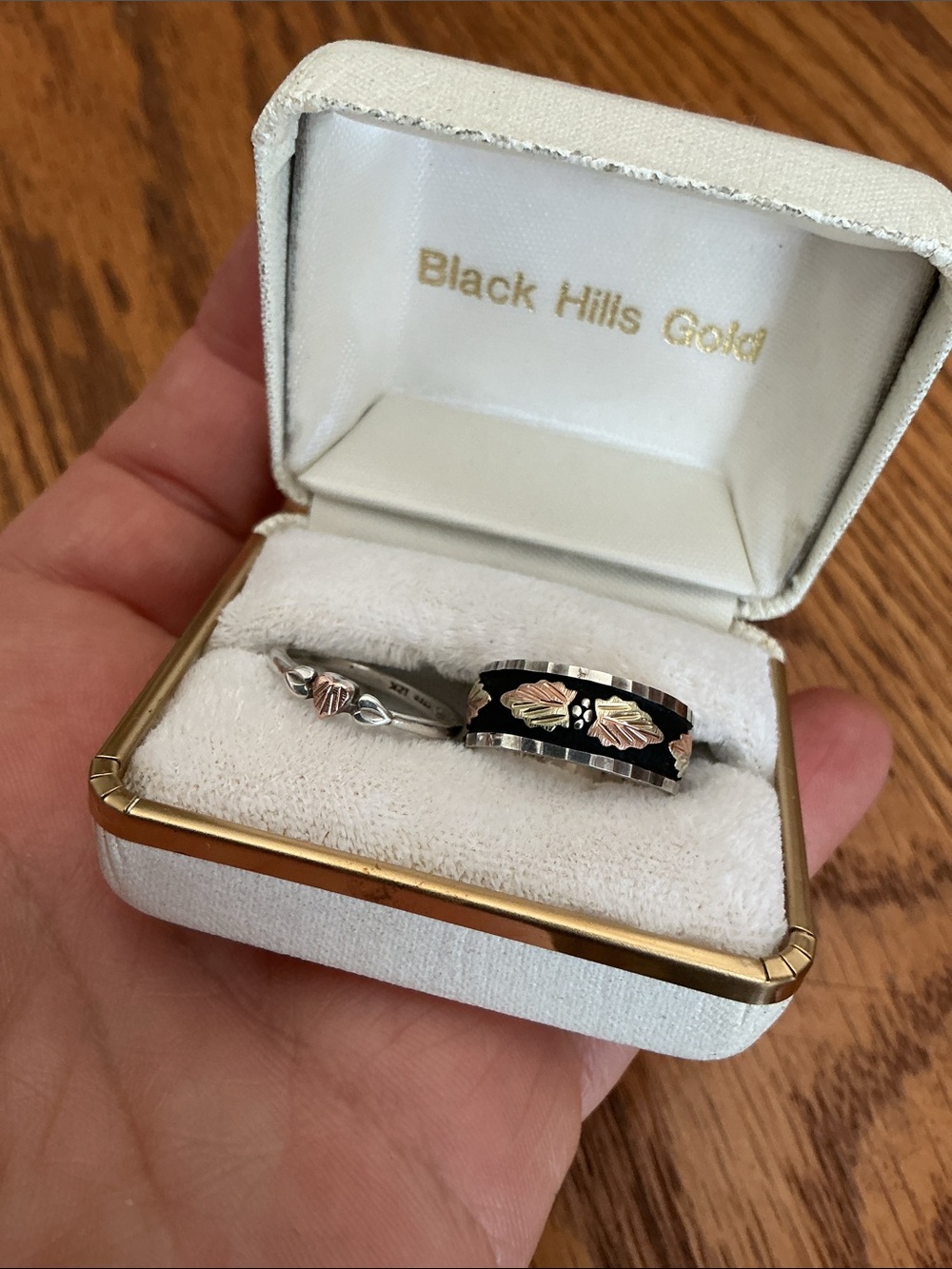 2 Black Hills Gold Rings 925 12K sizes 5 / 5.5